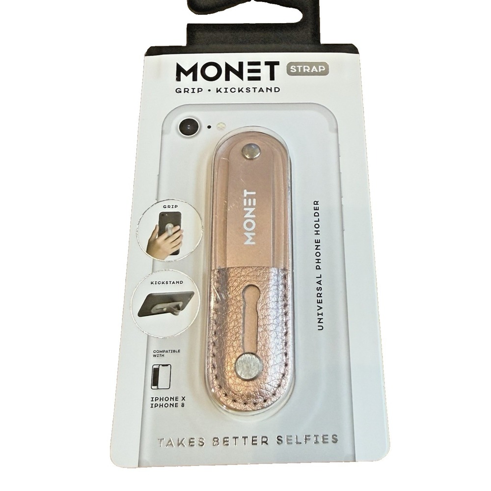 Set of 5 - Monet Strap Phone‎ Grip & Kickstand - Rose Gold / Pink